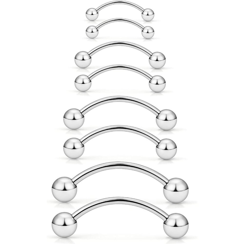 Premium 316l Surgical Steel Curved Barbells  Multi Gauge  Length Options